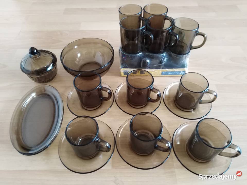 Zestaw naczyń Arcoroc przydymiony 27 elementów Lębork