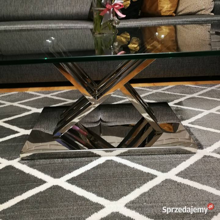 Stolik kawowy poler i szkło 38cm podlaskie Suwałki