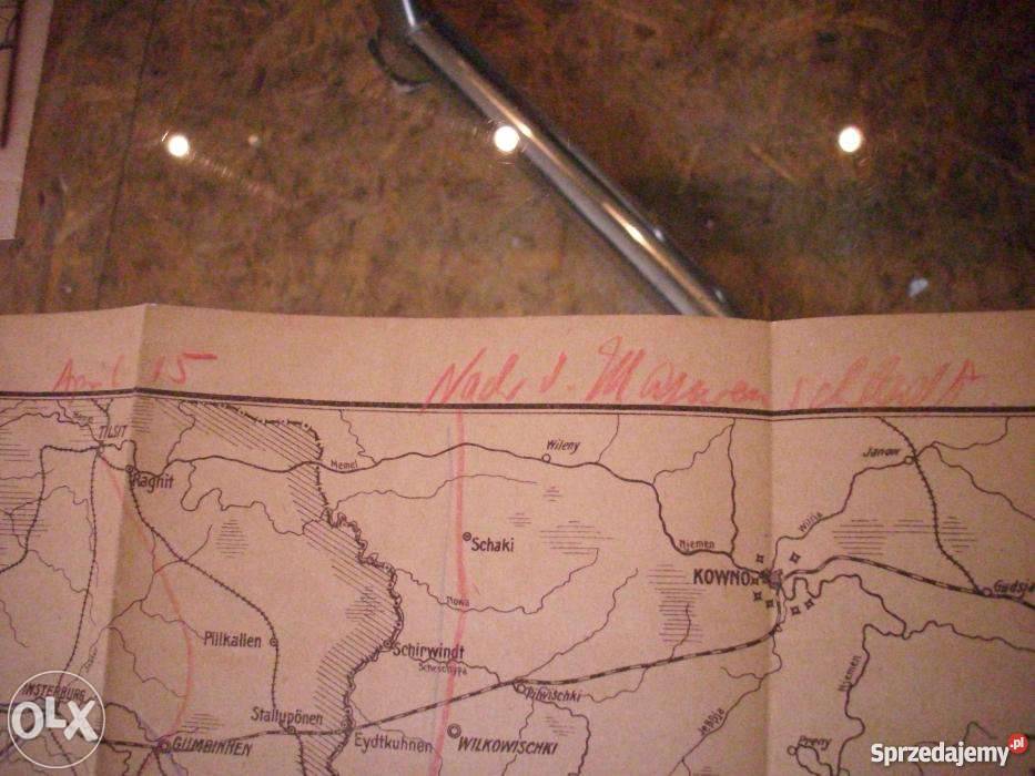 Oryginalna niemiecka mapa z 1915 roku 1 zachodniopomorskie Barlinek