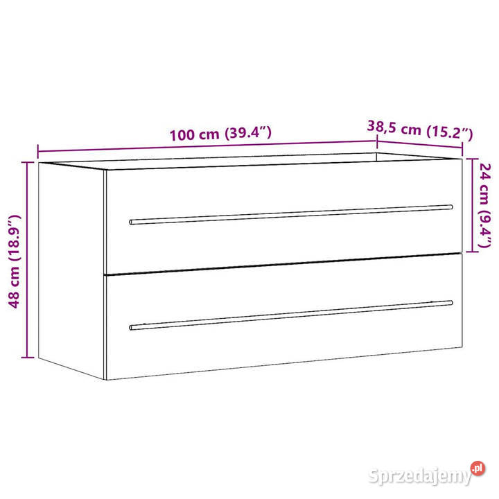 Szafka pod umywalkę szarość betonu 100 x 385 x Warszawa
