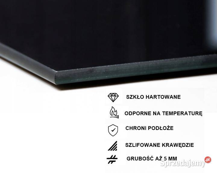 PANEL SZKALNY SZKŁO HARTOWANE 40X30 CZARNE Kotły i Piece CO małopolskie