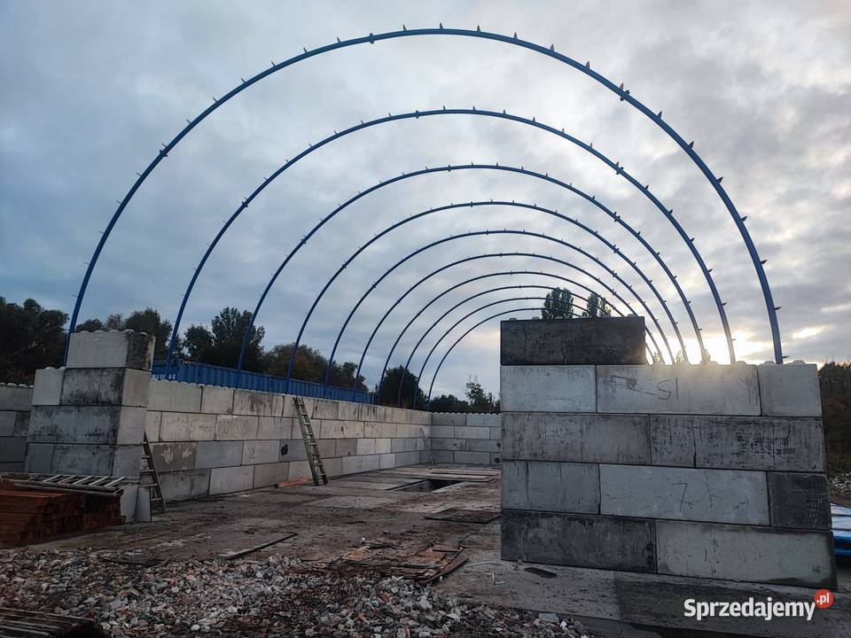 Hala łukowa 11m konstrukcja wiata na słome garaż