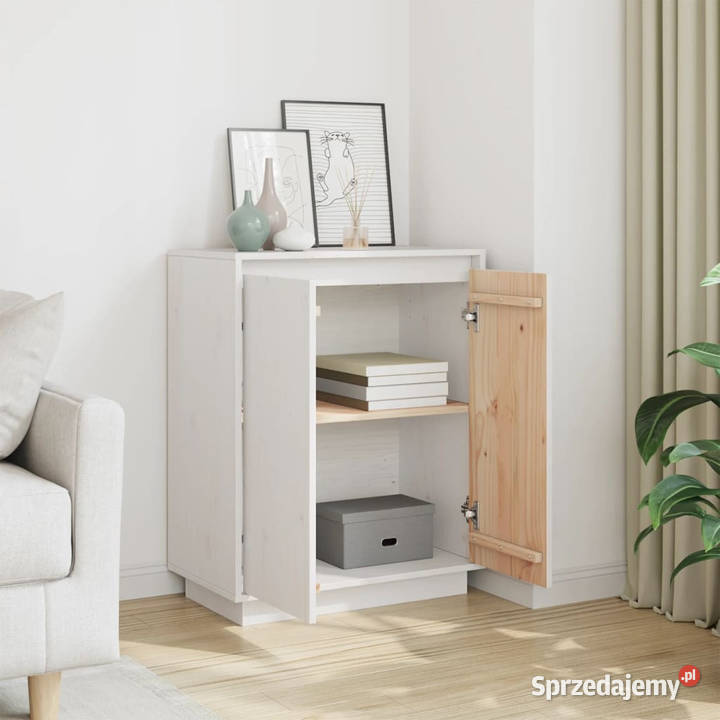 Szafka biała 60x34x75 lite drewno sosnowe Warszawa
