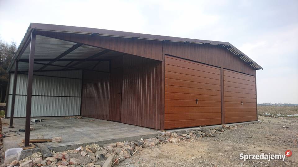 Garaż Blaszany 6x6 z dodatkowym zadaszeniem Sprzedaż pomorskie Miastko