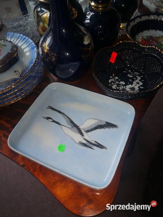 Paterka z bocianem Hutschenrouther Porcelana i szkło pomorskie Gdańsk
