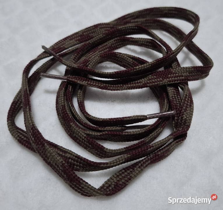 Sznurówki 90 płaskie 10mm dwukolorowe khaki i śląskie Czeladź