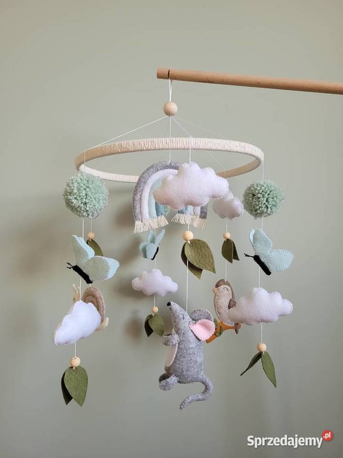 Karuzela do łóżeczka z filcu miętowa Częstochowa