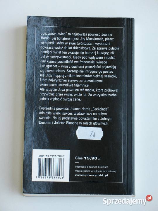 Jeżynowe wino Joanne Harris Proza i poezja Kraków