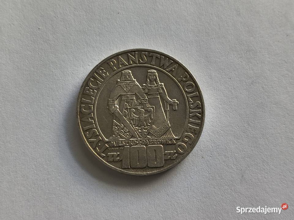 100 1966 Mieszko i Dąbrówka srebro Ag 900 Szczecin