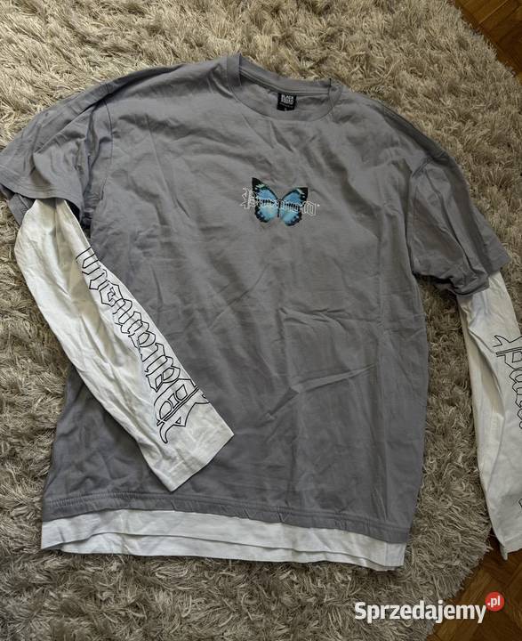 Szara koszulka butterfly layered tshirt 100 Przemyśl