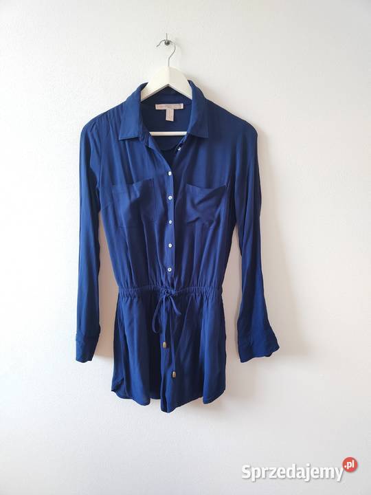 Granatowy kombinezon Forever 21 Rayon Vintage Rozmiar 34(XS) Jasło