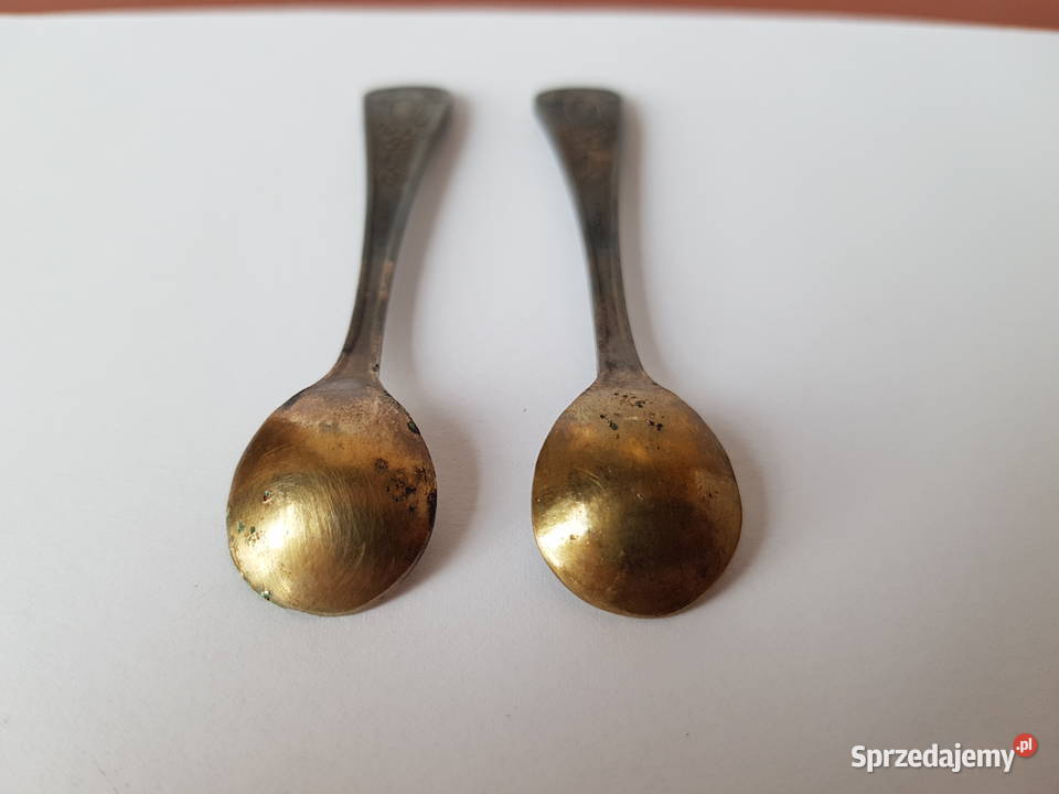 Dwie stare sygnowane solniczki z łyżeczkami ZSRR Pozostałe Dąbrowa Górnicza