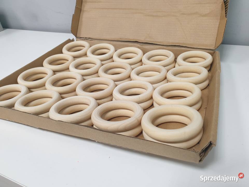 Drewniane pierścienie 40 kółka do makramy