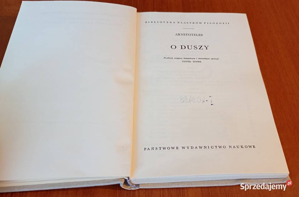 O duszy Arystoteles wstęp Paweł Siwek Biblioteka Podręczniki Gdańsk