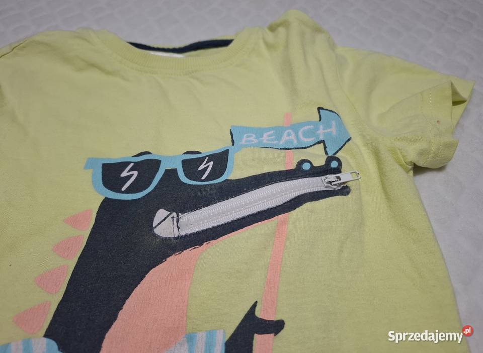 Koszulka krótki rękaw Tshirt żółta krokodyl Boys Rozmiar 122 Czeladź