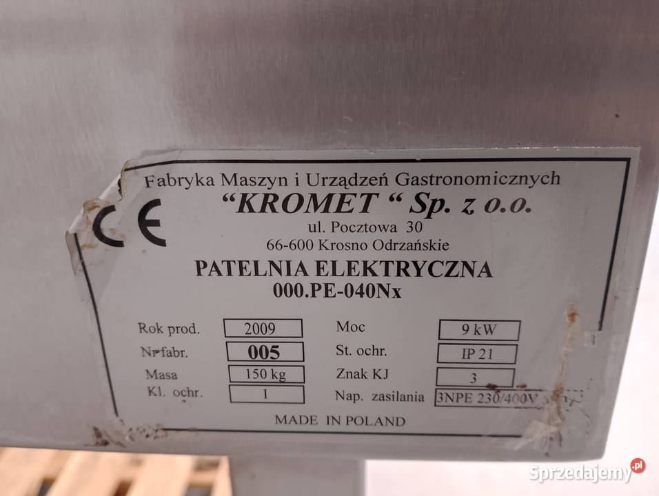 Patelnia elektryczna Kromet PE040Nx Wrocław