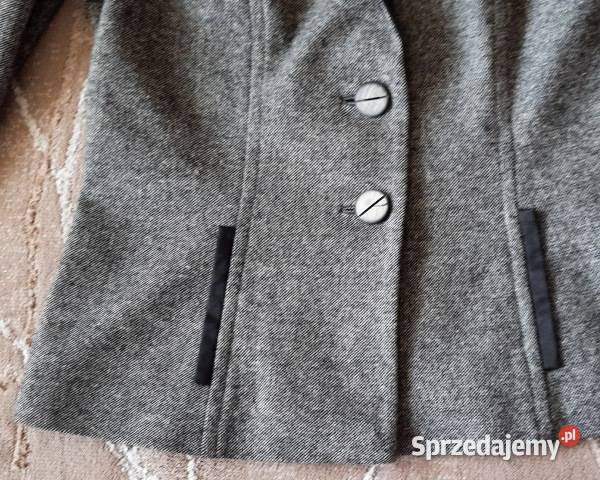 Żakiet wełniany szaroczarny rozmiar M stan nowy Moda i Styl
