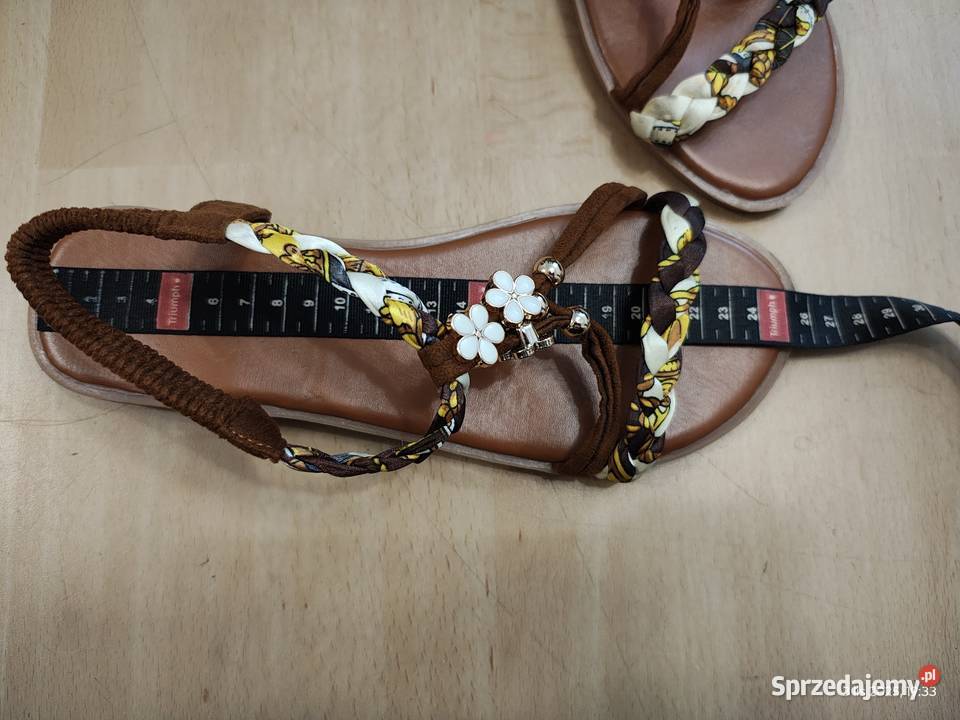 Sandały sandałki damski w stylu Boho z kwiatkami inna Szczecin