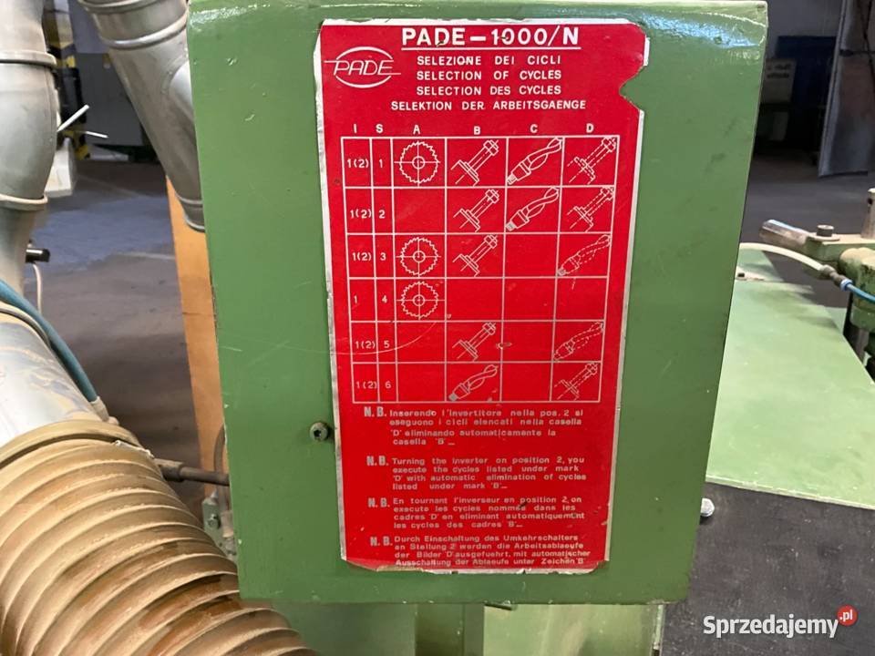 Czopiarka wiertarko frezarka PADE 1000N pade Kórnik