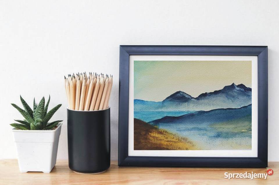 Akwarela Akwarelka Obraz Górskie Szczyty 18 x 24 Warszawa