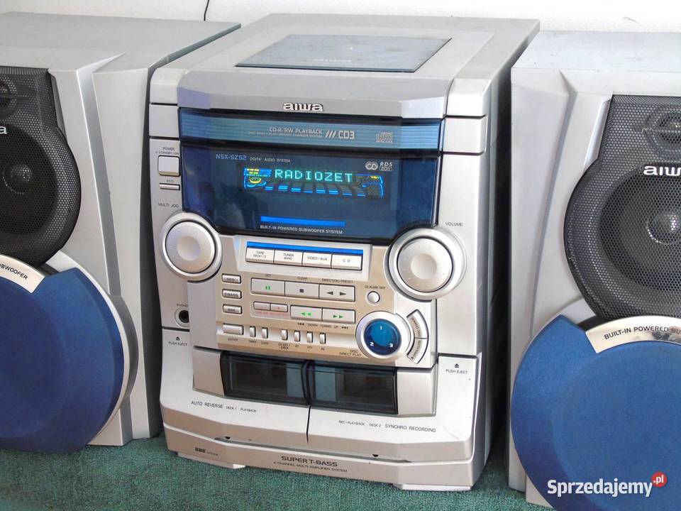 Wieża Aiwa kolumny Radio RDS AUX mocna DOSTAWA Jasło