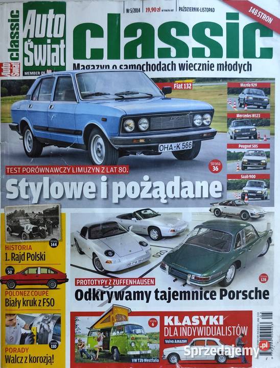 AUTO ŚWIAT CLASSIC 52014 Fiat 132 Porsche Warszawa sprzedam