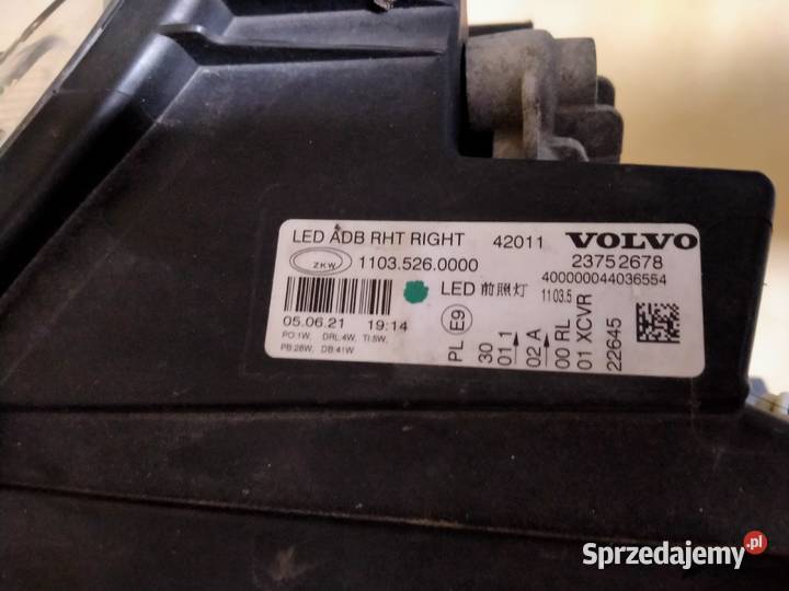 VOLVO FH5 LAMPA PRAWA FULL LED 23752678 CAŁA NIE Kargowa