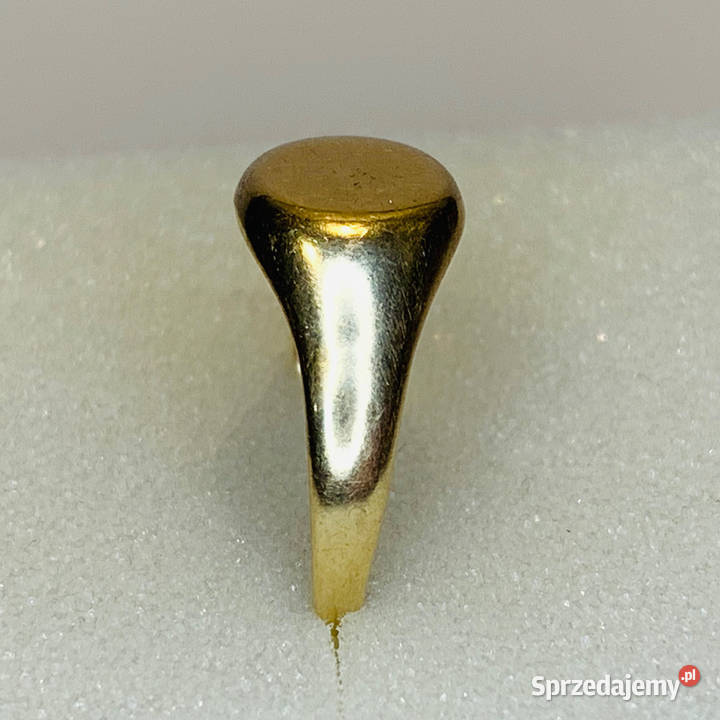 Złoty SYGNET damski 14K SUBTELNY gładki TOP r15 Warszawa