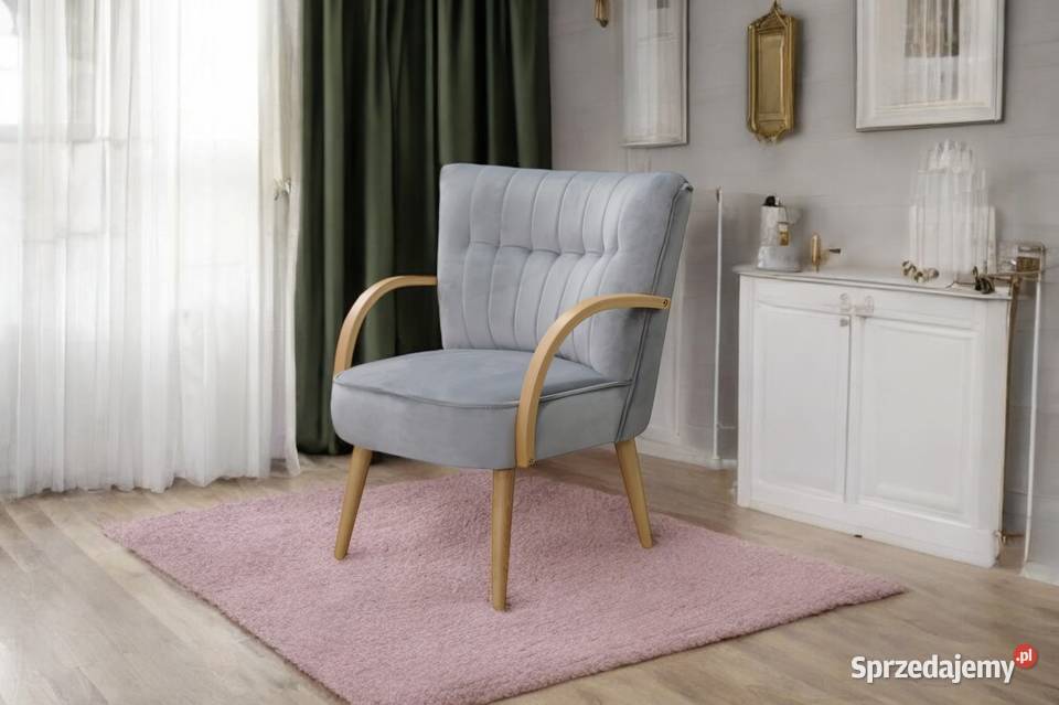 Fotel Tapicerowany Malmo Jasnoszary Dostawa 0