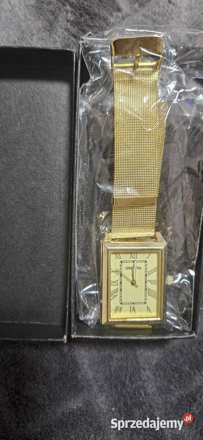 zegarek męski elegancki złotyNowy Geneva Męskie Siennica