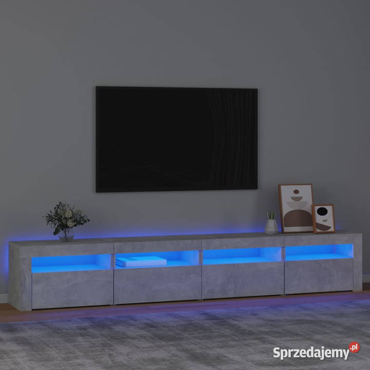 Szafka pod TV z oświetleniem LED szarość betonu mazowieckie Warszawa sprzedam