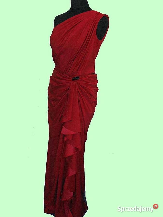 Sukienka satyna asymetryczna 40 L biust 90 USA Siedlce