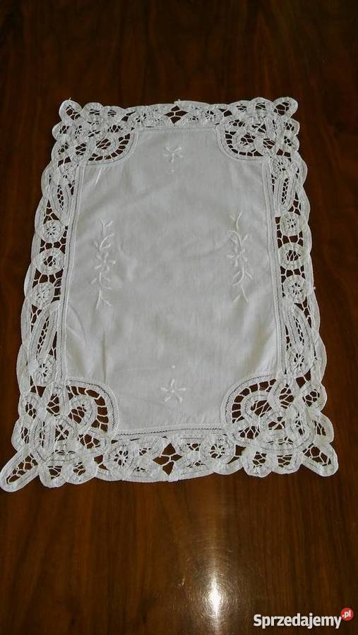haft koronka brukselska serwetka serweta cudna sprzedam