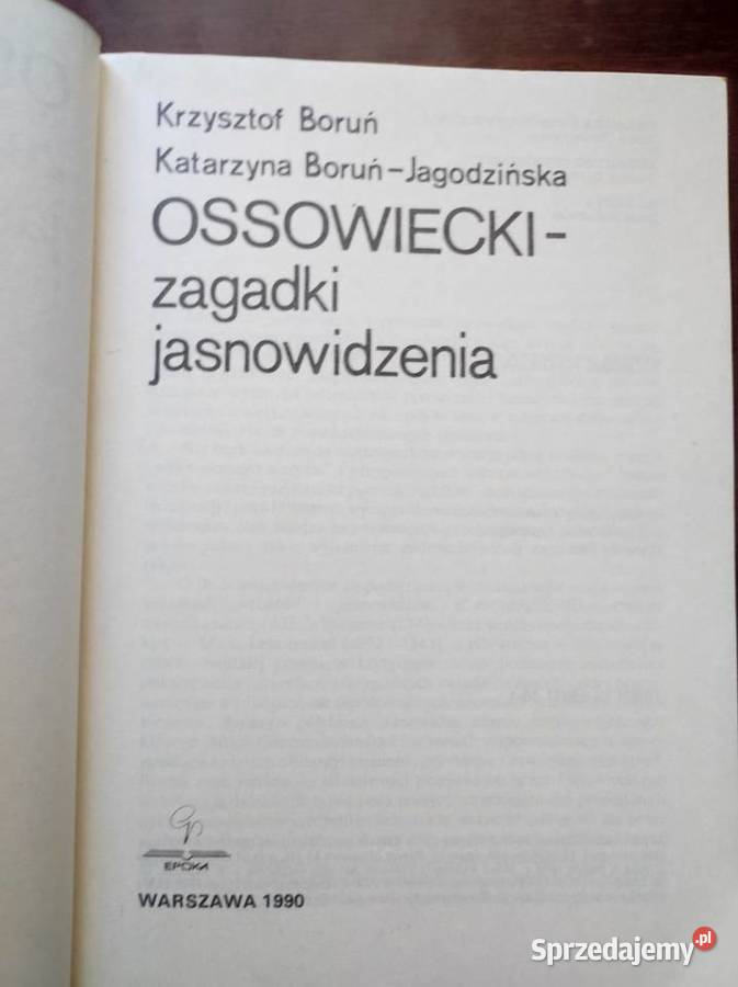 Ossowiecki Zagadki jasnowidzenia Krzysztof Boruń Kielce sprzedam