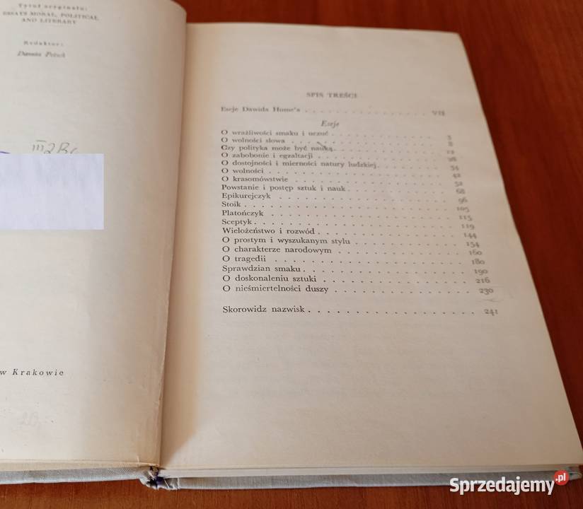 Eseje z dziedziny moralności i literatury Dawid pomorskie Gdańsk sprzedam
