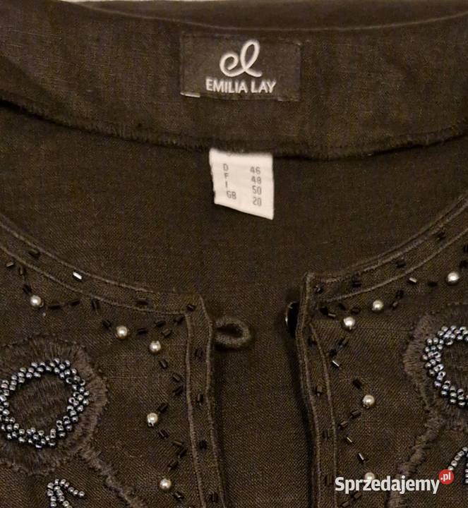 TUNIKA koszula indyjska z lnu 100 czarna haft i sprzedam