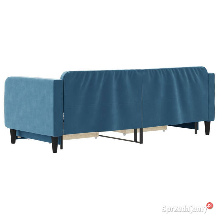Sofa rozsuwana z szufladami niebieska aksamit sprzedam