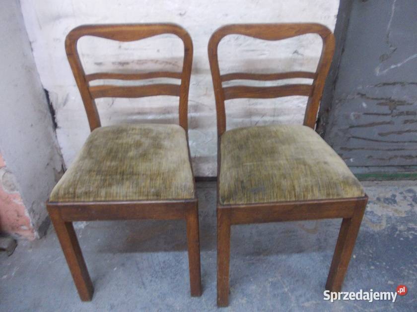 Stare krzesła drewniane serca dębowe Bielsko-Biała