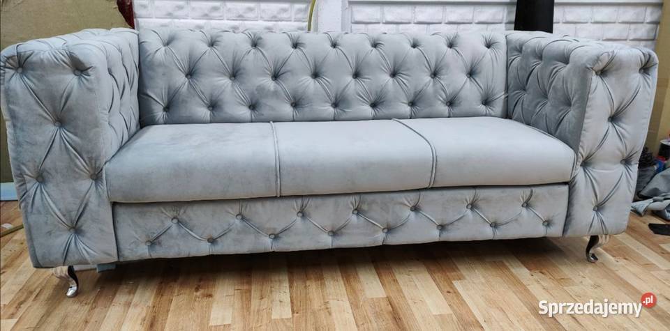 Sofa chesterfield fotele głęboki pik glamour producent