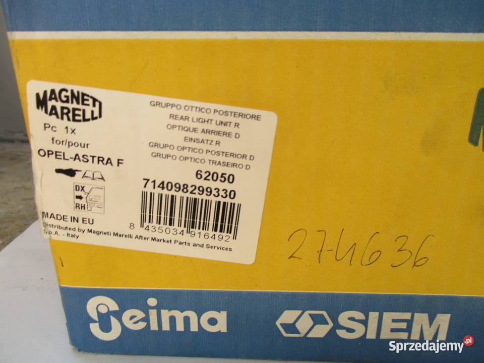 LAMPA TYŁ OPEL ASTRA F 9298 KOMBI 9498 PR Łódź