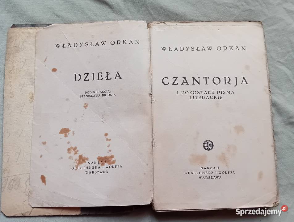 Władysław Orkan Czantorja Gebethner Wolff 1936 r Koźminek sprzedam