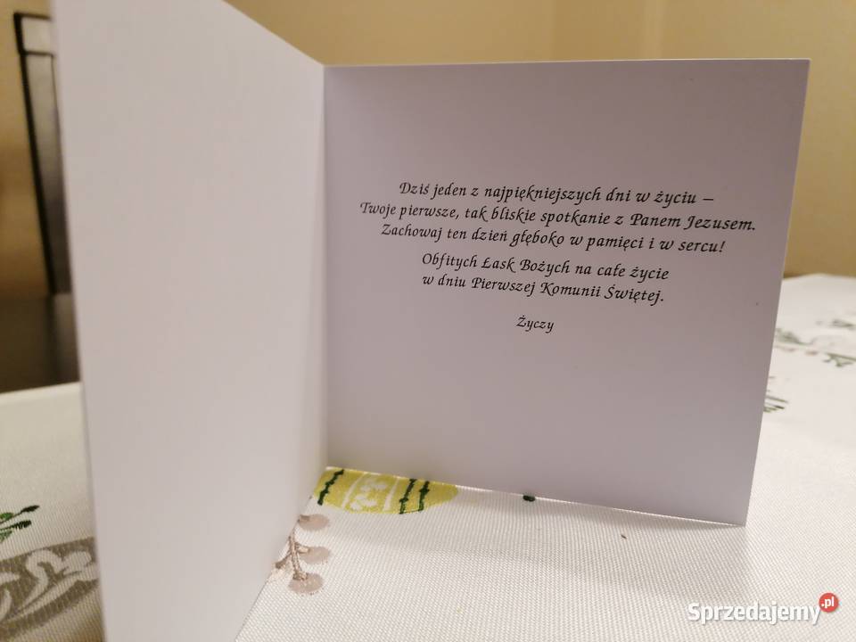 Komunia kartka własnoręcznie wykonana śląskie Strzebiń