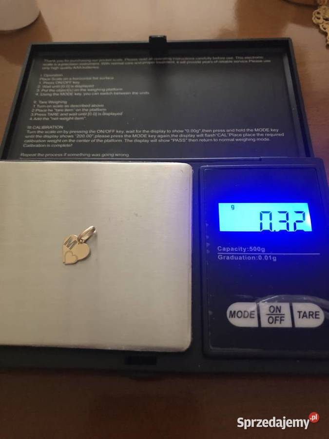 Złote serduszko zawieszka 585 złoto Tarnowo Podgórne