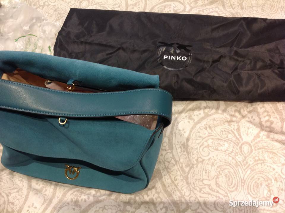 PINKO Torebka Zamszowa Damska j NOWA Skóra Nowa Sól
