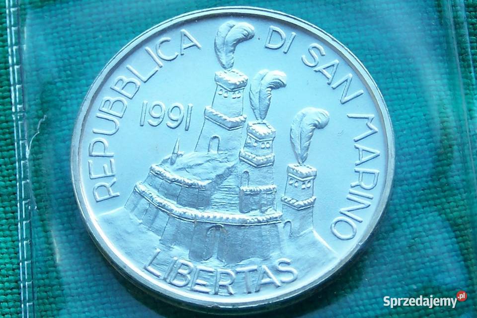 San Marino 1000 lirów 1991 Ag gołąb Elbląg