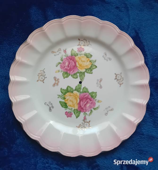 Patera z dziurką element etażerki Pierwsza Porcelana i szkło wielkopolskie Koźminek