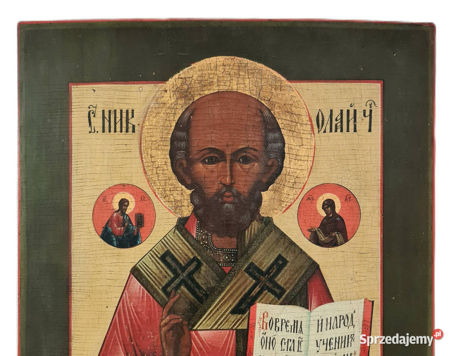 Ikona Święty Mikołaj z Miry Cudotwórca XIXw 0261 mazowieckie Warszawa