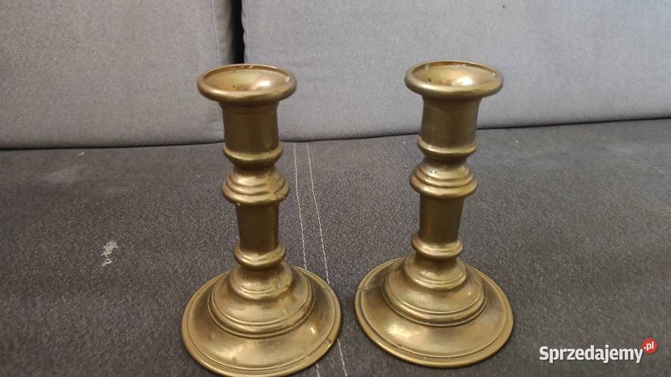 Dwa mosiężne świeczniki sprzedam