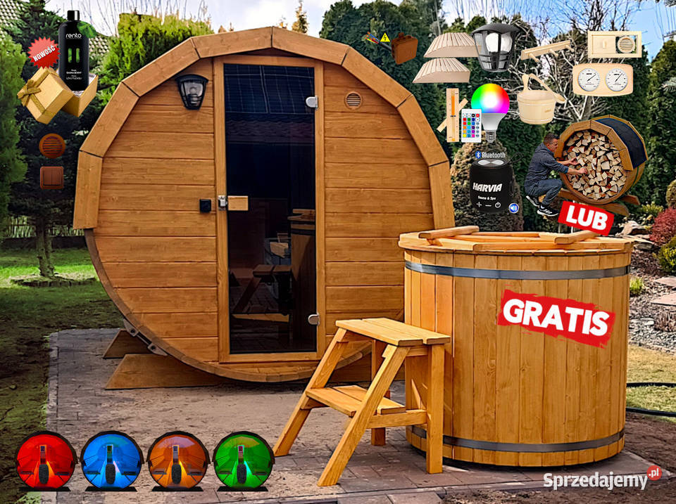 SAUNA Ogrodowa 250 BECZKA 500L Akcesoria