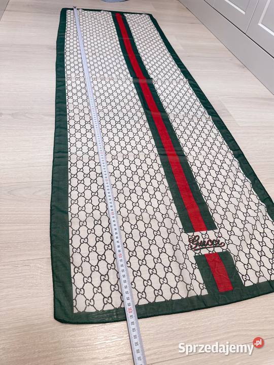 Szalik Gucci lekki chusta beżowy z paskiem nowy mazowieckie